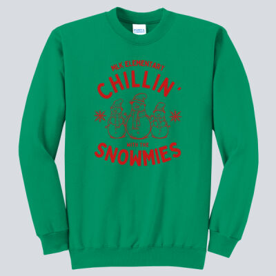 Adult Crewneck - Winter - Chillin With The Snowmies Red Thumbnail