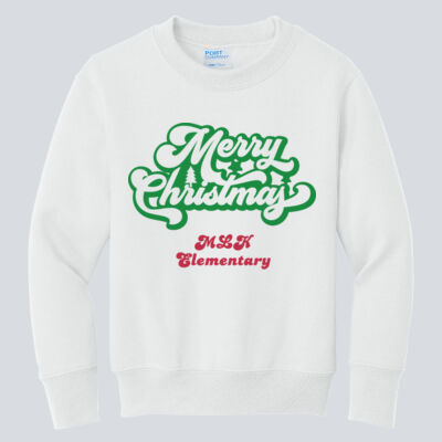 Youth Crewneck - Winter - Merry Christmas Red and Green  Thumbnail