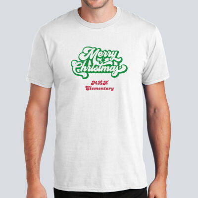 Adult T-Shirt - Winter - Merry Christmas Red and Green  Thumbnail