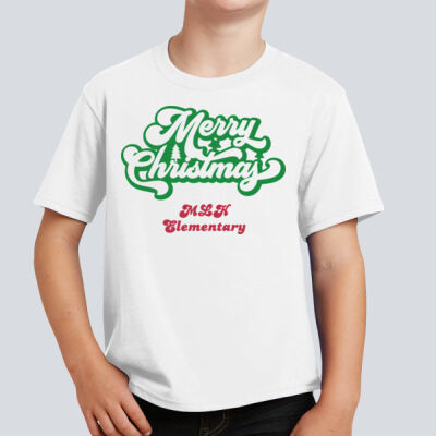 Youth T-Shirt - Winter - Merry Christmas Red and Green  Thumbnail