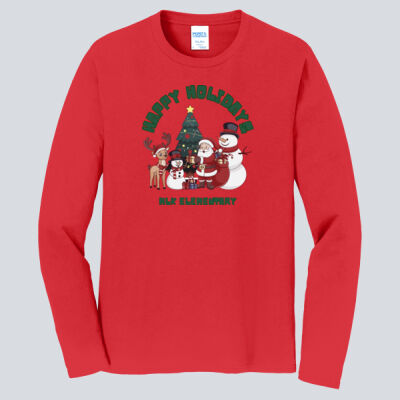 Adult Long Sleeve Shirt - Winter - Happy Holidays Green Thumbnail
