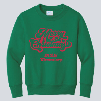 Youth Crewneck - Winter - Merry Christmas Red Thumbnail