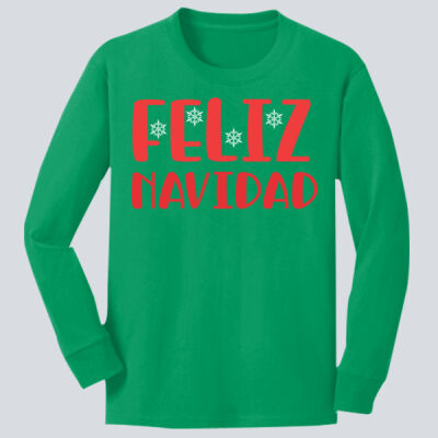 Youth Long Sleeve Shirt - Winter - Feliz Navidad Red Thumbnail