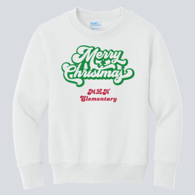 Youth Crewneck - Winter - Merry Christmas Red and Green  Thumbnail