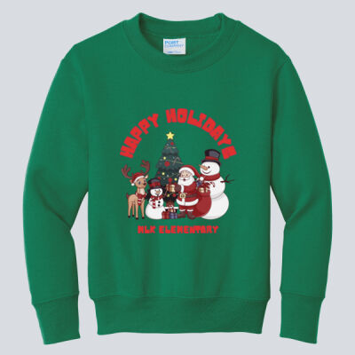 Youth Crewneck - Winter - Happy Holidays Red Thumbnail